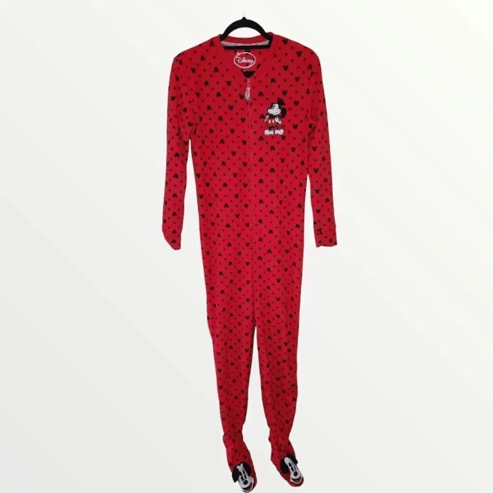 Disney Women's Pajamas Lounge Mickey Mouse Red & Black PJs  Sz XS